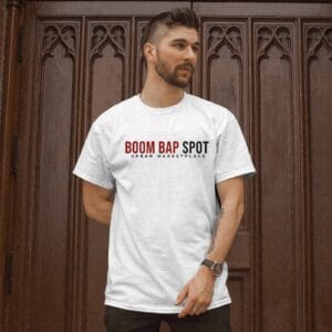 Boom Bap Spot vit streetwear t-shirt
