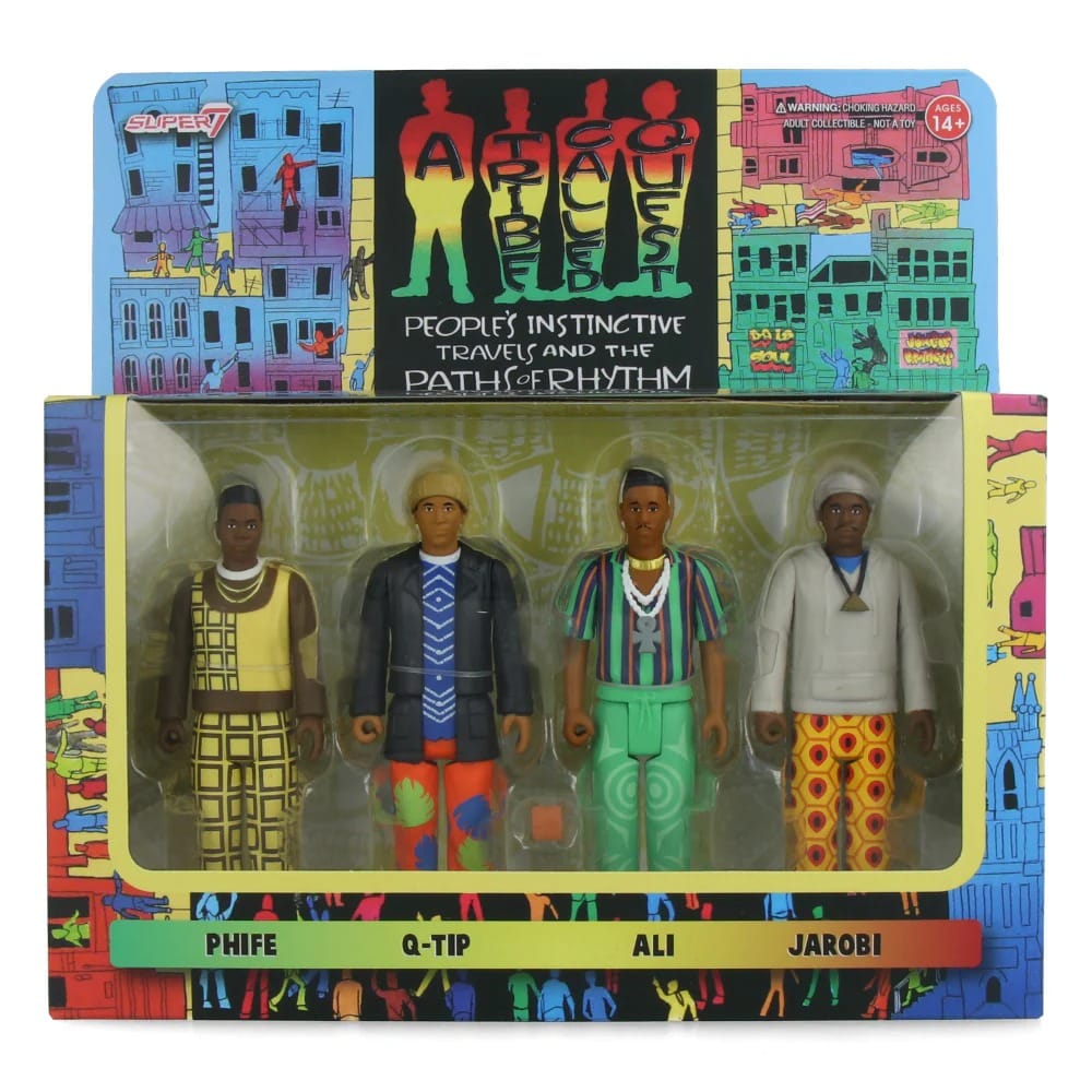 A Tribe Called Quest ReAction Figures Wave 1 samlarbox med fyra actionfigurer från Super7.
