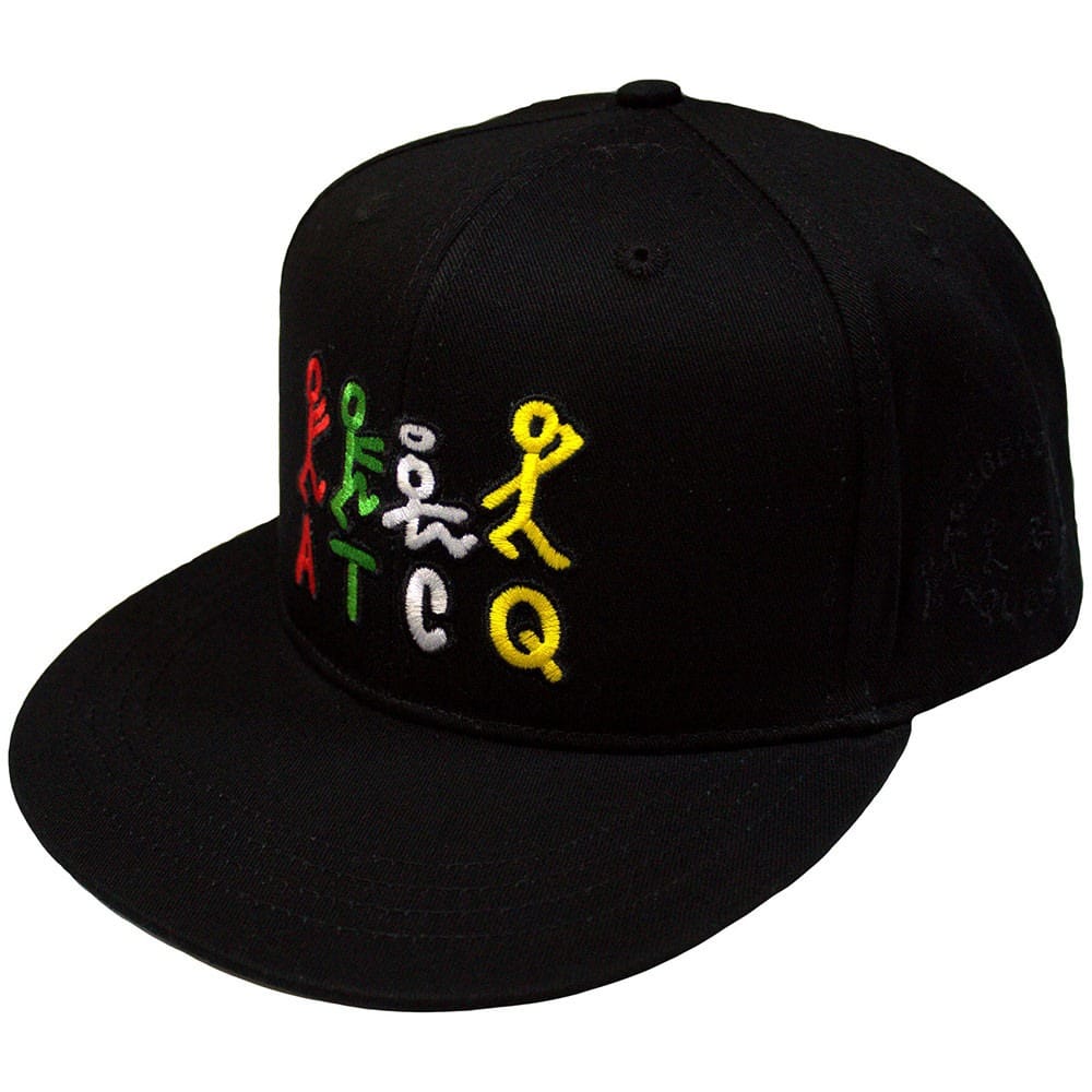 Svart ATCQ keps i snapback-modell med den klassiska Stick Figures-karaktären broderad på fronten.