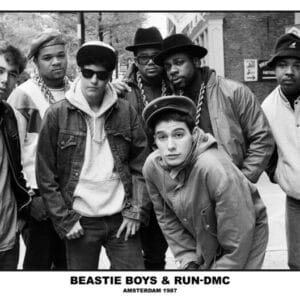 Inramad Beastie Boys och Run-DMC poster från Amsterdam 1987.
