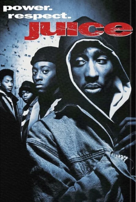 Klassisk Juice filmaffisch i storleken 40x60 cm med Tupac Shakur och skådespelarna.