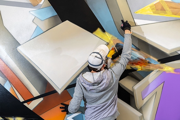 DAIM graffiti 3D-konstverk av Mirko Reisser