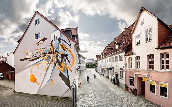 DAIM graffiti artist Mirko Reisser in action spraymålning 3D graffiti