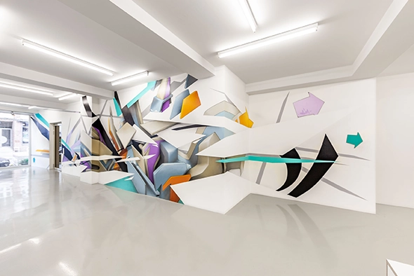 DAIM 3D graffiti artwork typografisk konst i ljusa färger