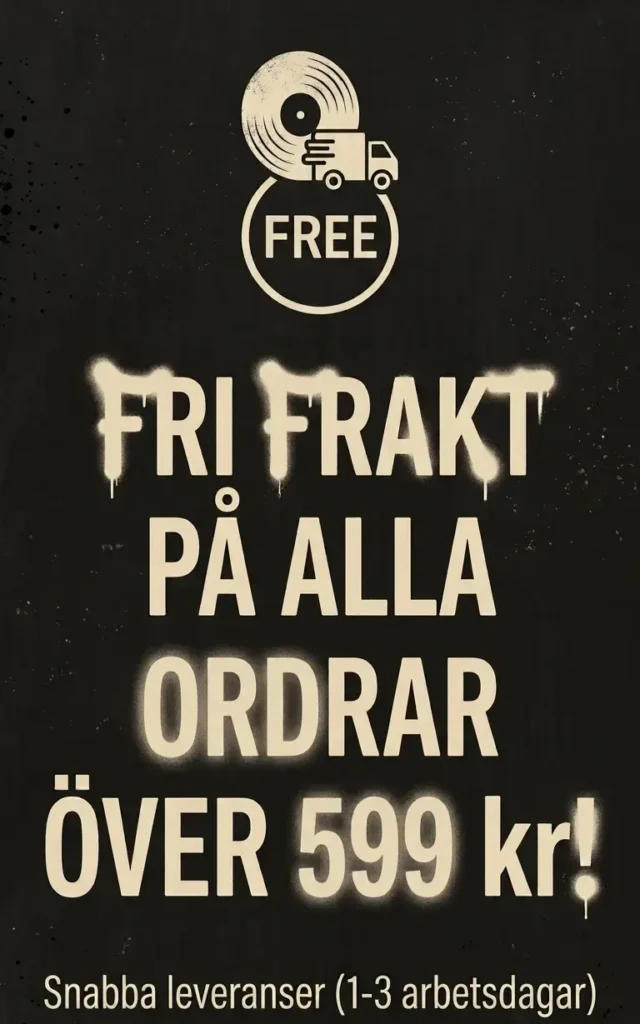 Mobilbanner för Boom Bap Spot med texten Fri frakt på alla ordrar över 599 kr och snabba leveranser 1-3 arbetsdagar.
