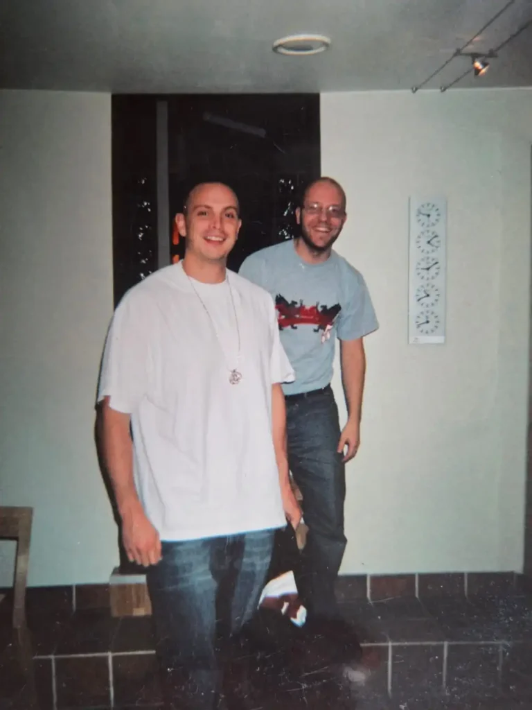 Petter och producenten Collén i studion under skapandet av Repa skivan – Boom Bap Spot
